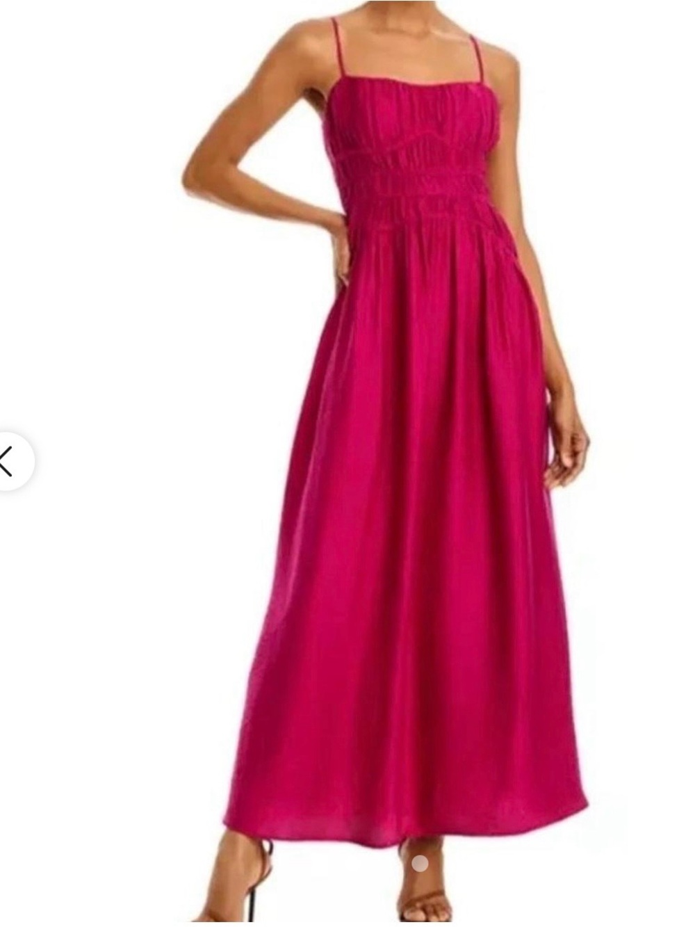 Aqua Fuchsia Smocked Bodice Maxi Dress NWT small